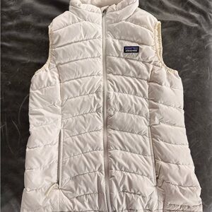 Patagonia Girls White Down Puffer Vest